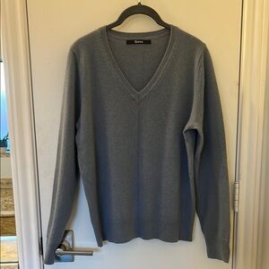 Quince Women’s Blue Gray Cashmere V-Neck Sweater